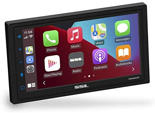 Sound Storm Laboratories DD988ACP Apple CarPlay Android Auto Car Multimedia Player - Double-Din, 6.75 Inch LCD Touchscreen, Bluetooth, USB, Aux in, No CD-DVD, AM/FM Car Radio