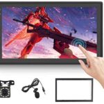 Podofo Double din in-Dash Car Stereo with GPS Navigation Android 6.8" HD Touch Screen Car Radio Audio Support Bluetooth/FM/WiFi/USB/Mic Input/Screen Mirroring/SWC with Backup Camera