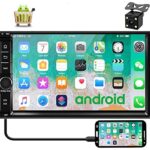 Camecho Android 9.0 Car Stereo 7 inch Double Din Car Radio 1G/16G GPS Navi 1080P Touch Screen Head Unit Built-in Bluetooth/FM/WiFi Support iOS/Android Phones Mirror Link + Backup Camera
