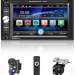 Double Din Car Stereo Bluetooth Car Radio with 6.2”HD Digital Touch Screen Car MP5 Player FM Radio Support SWC Mirror Link AUX-in USB TF Multimedia Player with Backup Camera & Wireless Remote Control
