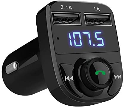 Handsfree Call Car Charger,Wireless Bluetooth FM Transmitter Radio Receiver,Mp3 Audio Music Stereo Adapter,Dual USB Port Charger Compatible for All Smartphones,Samsung Galaxy,LG,HTC,etc.
