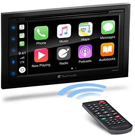 Planet Audio P9950CPA Apple Carplay Android Auto Car Multimedia Player - Double-Din, 6.75 Inch LCD Touchscreen, Bluetooth, MP3-DVD-CD-USB-Aux in, Am/FM Car Radio, Multi Color Illumination