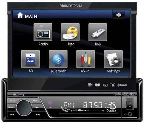 Soundstream VIR-7830B Single-Din Bluetooth Car Stereo DVD Player with 7-Inch LCD Touchscreen