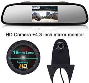 1280x720 Pixels 3rd Brake Light Reverse Camera Parking for sprinter vito viano Citroen Dacia Fiat Ford Hyundai Isuzu Iveco Mitsubishi Nissan Peugeot Seat  Skoda Toyota VW crafter T5+4.3"Reverse Screen