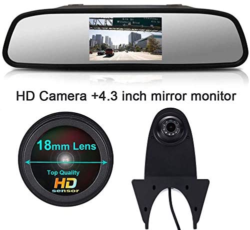 1280x720 Pixels 3rd Brake Light Reverse Camera Parking for sprinter vito viano Citroen Dacia Fiat Ford Hyundai Isuzu Iveco Mitsubishi Nissan Peugeot Seat  Skoda Toyota VW crafter T5+4.3"Reverse Screen