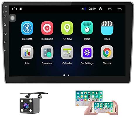 UNITOPSCI Double Din Android Car Stereo with GPS 9'' HD 1080P Touch Screen Car Radio with Bluetooth FM Radio Receiver Head Unit WiFi Mirror link for Android/iOS Phone Dual USB Input with Backup Camera