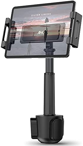 Car Cup Holder Tablet Mount, AHK Universal Tablet & Smartphone Car Cradle Holder for iPad Pro/Air/Mini, Kindle,Tablets Nintendo Switch Smartphones, Compatible with 4.7" to 12.9" Devices