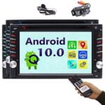 Double din Android 10.0 Car Stereo Head Unit with Touch Screen 2 din in Dash Car DVD CD Player GPS Navigation WiFi Bluetooth Autoradio Mirrorlink FM AM Radio Receiver External Microphone Rear Camera