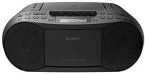 Sony CFDS70-BLK CD/MP3 Cassette Boombox Home Audio Radio, Black, With Aux