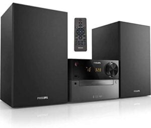 PHILIPS Bluetooth Stereo System for Home with CD Player, Wireless Streaming, MP3, USB, Audio in, FM Radio, 15W, Micro Music Sound System