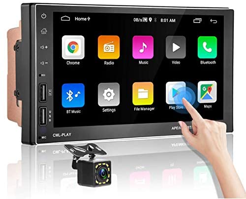 Double Din Android Car Stereo Support Split Screen Bluetooth GPS 7 Inch HD Touch Screen Car Radio Audio with Backup Camera Car Multimedia WiFi FM Radio Dual USB Phone Mirror Link