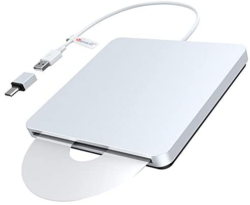 External CD DVD Drive, VersionTECH. USB C Type-c Ultra Slim Portable CD DVD RW DVD CD ROM Burner Writer Superdrive with High Speed Data Transfer Compatible with Mac MacBook Pro Air iMac Laptop