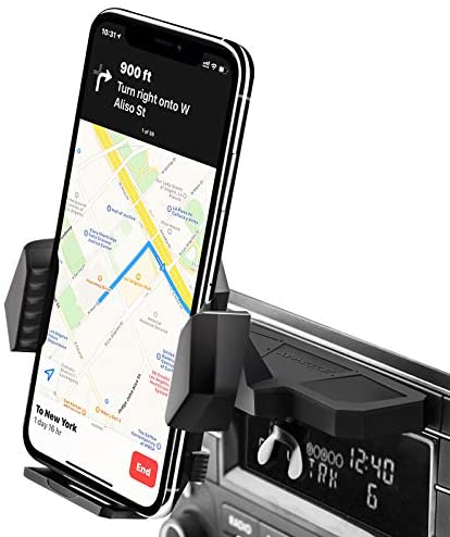 Sturdy CD Slot Phone Mount with One Hand Operation Design, APPS2Car Hands-Free Car Phone Holder Universally Compatible with All iPhone & Android Cell Phones, for Smartphone Mobile