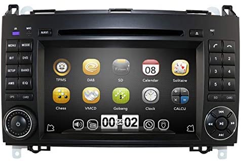 hizpo Car Stereo 7 Inch GPS Navigation DVD Player for Mercedes Benz B200 W169 W245 Vito Viano W639 W906 Sprinter 2500/3000 Onwards Supports Bluetooth Mirror-Link Subwoofer Steering Wheel Control Radio