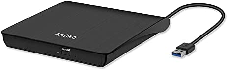 Grabadora de DVD/CD Externa USB 3.0 Portátil Diseño Ultra Delgado, Lector de DVD/CD con Capacidad de Corrección de Errores, Compatible con WIN98/XP/WIN7/WIN8/WIN10/XP/VISTA/ Mac OS 8.6 o Superior