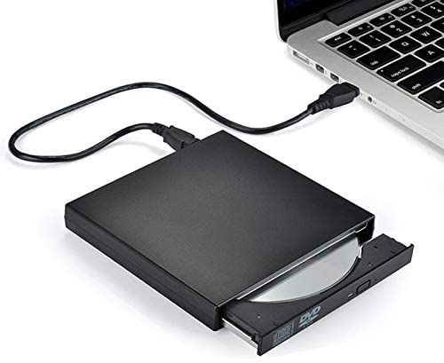 External USB2.0 CD Drive, Blingco Protable External DVD Drive, USB Slim Portable CD-RW DVD-R Combo Burner Writer Player for Laptop Notebook PC Desktop Computer, Black