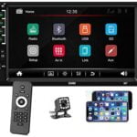 Podofo Car Stereo with Bluetooth Double Din 7 inch Touch Screen Multimedia Car Radio in-Dash MP5 Player Support FM/AUX in/USB/SD, Steering Wheel Control, Mirror Link with Backup Camera