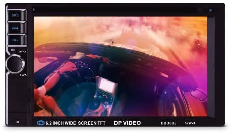 DP Audio Video DBD808 6.2-Inch Double Din Multimedia Receiver with Bluetooth and IR/FM Transmitters