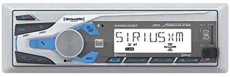 Dual Electronics WMSX42BT Marine Stereo LCD Single DIN with Built-in Bluetooth, SiriusXM SXV300 Tuner, USB Port and $70 Online/Mail-in Rebate