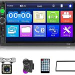 Nhopeew Double Din Car Radio 7" HD Player MP5 Touch Screen Digital Display Support Bluetooth Multimedia USB Autoradio Mirror Link Rear View Camera Connection