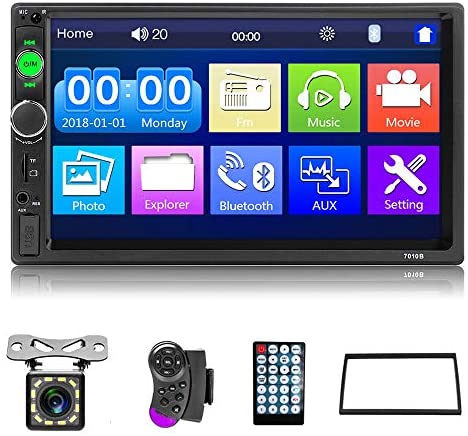 Nhopeew Double Din Car Radio 7" HD Player MP5 Touch Screen Digital Display Support Bluetooth Multimedia USB Autoradio Mirror Link Rear View Camera Connection