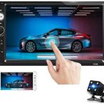 Double Din Car Stereo Receiver 7 Inch Touchscreen Car Radio with Bluetooth FM Receiver Multimedia Player Support Screen Mirror Link + Backup Reversing Camera