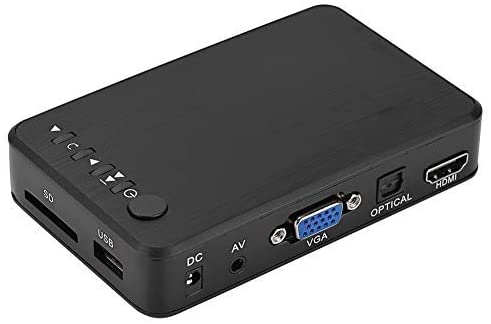Reproductor Multimedia, HDMI 1080P HD Audio y Video con Control Remoto IR 110V-240V, Reproducir Películas/Música/Fotos/Archivos Directamente en su Televisor(EU)