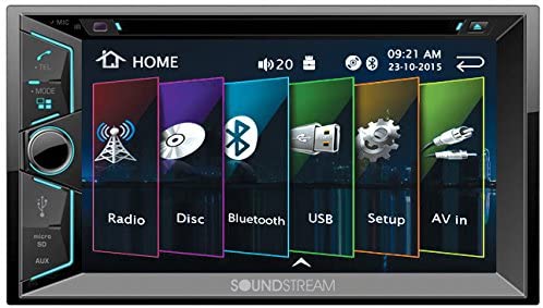 Soundstream VR-624B Double DIN Bluetooth in-Dash DVD/CD/AM/FM Car Stereo Receiver with 6" Screen