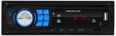 Single Din Car Stereo - 1 Din Bluetooth Car Radio Receiver Audio and Hands-Free Calling, Built-in Microphone, SD/USB/Aux-in, Car FM Media Player + Remote Control Indash Radio MP3 Player