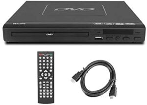 DVD Player,Compatible with DVD/CD/MP3 Disc Player with Remote Control,USB Port Support HDMI Output Black Color（Non blueray）