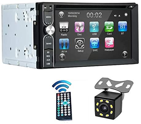 EZoneTronics Free Backup Camera Included + Double Din Car Stereo DVD Player Radio Bluetooth 2 Din Capacitive Touch Screen Support USB SD 1080P Multi Language Remote Control