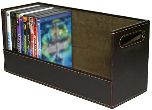 Stock Your Home DVD Storage Box with Powerful Magnetic Opening - DVD Tray Holds 28 DVD BluRay PS4 Video Games for Media Shelf Storage & Organization