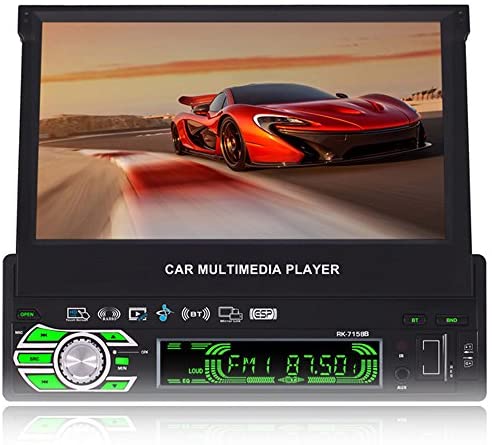 7-inch Single DIN in-Dash GPS Navigation for Car with Rear View Camera,Support Offline GPS Navigation,Flip Out Touch Screen Car Stereo