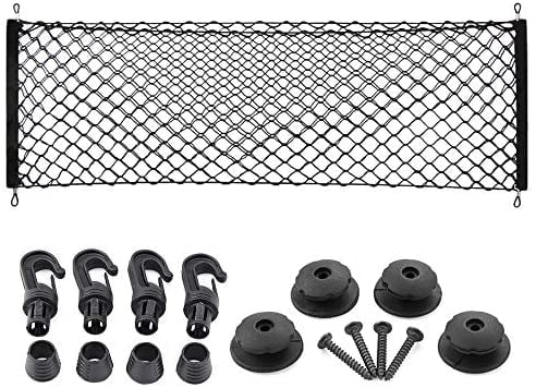 AndyGo Rear Cargo Trunk Storage Organizer Net for Car Plus mounting Points