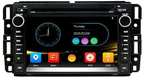 SWTNVIN Car Radio Stereo Fits for GMC Sierra Yukon Chevrolet Buick Chevy Silverado DVD Radio 2 Din 7 Inch Touch Screen Car Navigation Stereo with Bluetooth Mirror Link SWC CD USB SDCard
