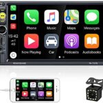 AMPrime Double Din Car Stereo Radio with Bluetooth 7 Inch 1080P Touch Screen FM Receiver MP5 Car Multimedia Player Support D- Play Mirror Link,Subwoofer Input, 12LED Backup Camera,Remote Control,SWC