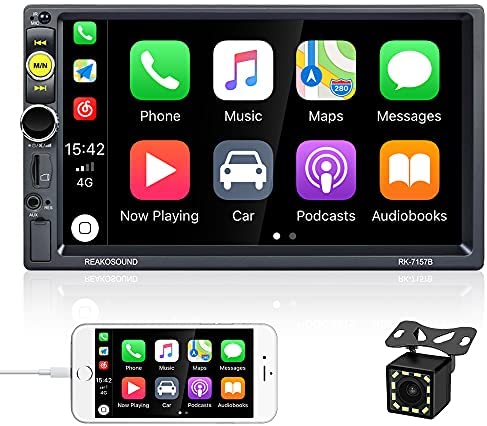 AMPrime Double Din Car Stereo Radio with Bluetooth 7 Inch 1080P Touch Screen FM Receiver MP5 Car Multimedia Player Support D- Play Mirror Link,Subwoofer Input, 12LED Backup Camera,Remote Control,SWC