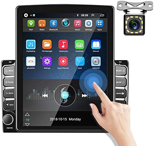 Double Din Android Car Stereo with Bluetooth 9.7'' Vertical Touchscreen Car Radio MP5 Player Support GPS Navigation WiFi FM Radio DVR iOS/Android Mirror Link Reversing Image Input + Backup Camera