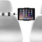 Macally Car Headrest Mount Holder for Apple iPad Pro / Air / Mini, Tablets, Nintendo Switch, iPhone, & Smartphones 4.5" to 10" Wide with Dual Adjustable Positions and 360° Rotation (HRMOUNTPRO),Silver