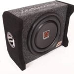 Alphasonik AS8DF 8 inch 600 Watts 4-Ohm Down Fire Shallow Mount Flat Enclosed Sub woofer for Tight Spaces in Cars and Trucks, Slim Thin Loaded Subwoofer Air Tight Sealed Bass Enclosure