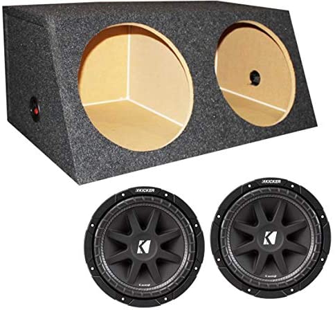 Kicker Bundle Compatible with Universal Vehicle 43C124 Dual 12" Loaded Sub Box Enclosure