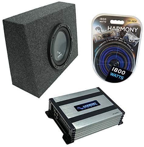 Universal Regular Standard Cab Truck Harmony Bundle R124 Single 12" Sub Box & HA-A400.1