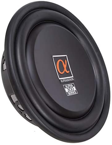 Alphasonik TSW312 Treis 300 Series Shallow Mount 12” 1500 Watts Max / 500 Watts RMS Single 4 Ohm Car Low Profile Flat Slim Thin Subwoofer Aluminum Cone Audio Speaker Bass Truck High Power Sub Woofer