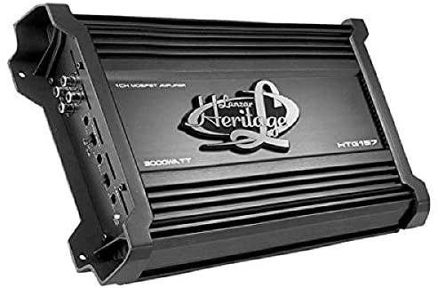 Lanzar Amplifier Car Audio, Amplifier Monoblock, 1 Channel, 3,000 Watt, 2 Ohm, MOSFET, RCA Input, Bass Boost, Mobile Audio, Amplifier for Car Speakers, Car Electronics, Crossover Network (HTG157), BLACK