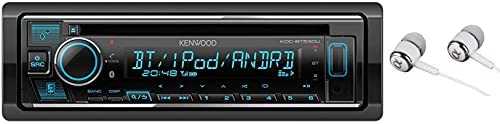 Kenwood Single DIN Bluetooth CD/AM/FM USB Auxiliary Input Car Stereo Receiver w/ Dual Phone Connection, Pandora/Spotify/iHeartRadio, Apple iPhone and Android Control with ALPHASONIK EARBUDS