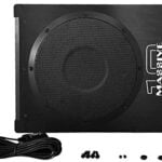 Powered Car Subwoofer by Massive Audio BOOM10 Car Subwoofer Under Seat Slim Hideaway - Low Profile Compact Subwoofer with Amazing Sound - Built in Amplifier, 10 Inch 600 Watt, Gain Remote Include